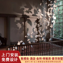 Creative metal book page hanging decoration hotel stairwell ceiling decoration page hanging soft decoration hanging art