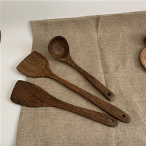 Natural lacquered chicken wing Wood shovel non-stick pan special long long large solid wood whole wood high temperature resistant shovel spoon