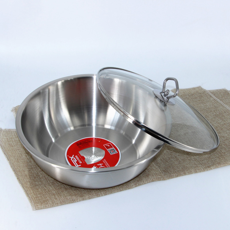 German quality 304 stainless steel basin with lid basin Cooking basin Seasoning cooking pot basin and basin thickened storage basin