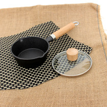 Cast Iron Small Milk Pan Soup Pan Splash Oil Shower Oil Hot Oil Small Iron Pan Thickened Raw Iron Die Casting Accessory Without Coating Mini 13