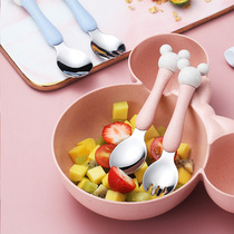 Han Style Cute Food 304 Stainless Steel Baby Cote Spoon Children With Vegetable Salad Spoon For Dinner Spoon