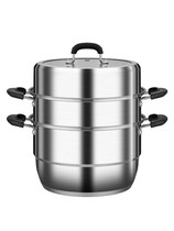 De-State-style giant 5-layer rebase upscale 304 stainless steel large steam boiler Three layers of soup pot thickened 24-34cm