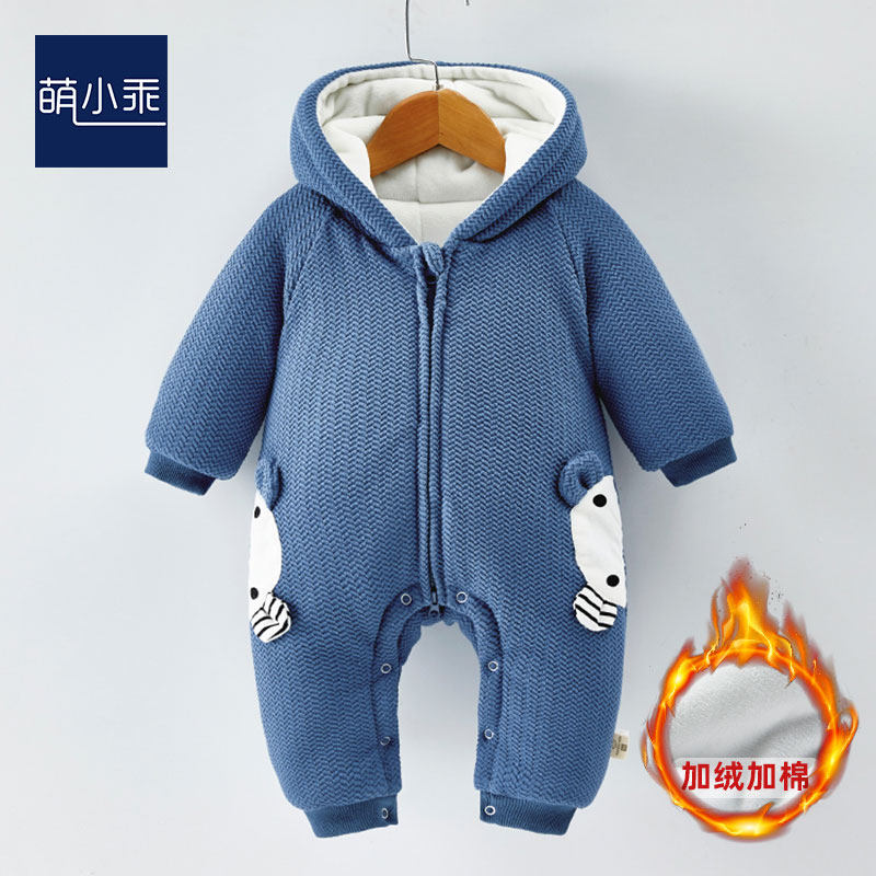 Net red baby even sweaters climbing to suit male and female baby khays for 0-12 months newborns plus suede to wear clothes