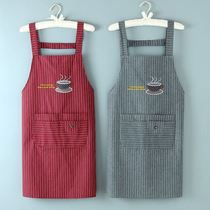 Cotton apron female cotton linen strap coarse kitchen anti-oil anti-fouling explosion anti-dressing apron 2021 New Cotton