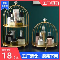 Lipstick storage box ins Wind iron bird cage perfume skin care products finishing rack display rack dressing table desktop