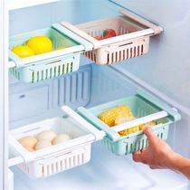 Refrigerator storage box hanging drawer type retractable multi-purpose kitchen fresh storage storage basket artifact