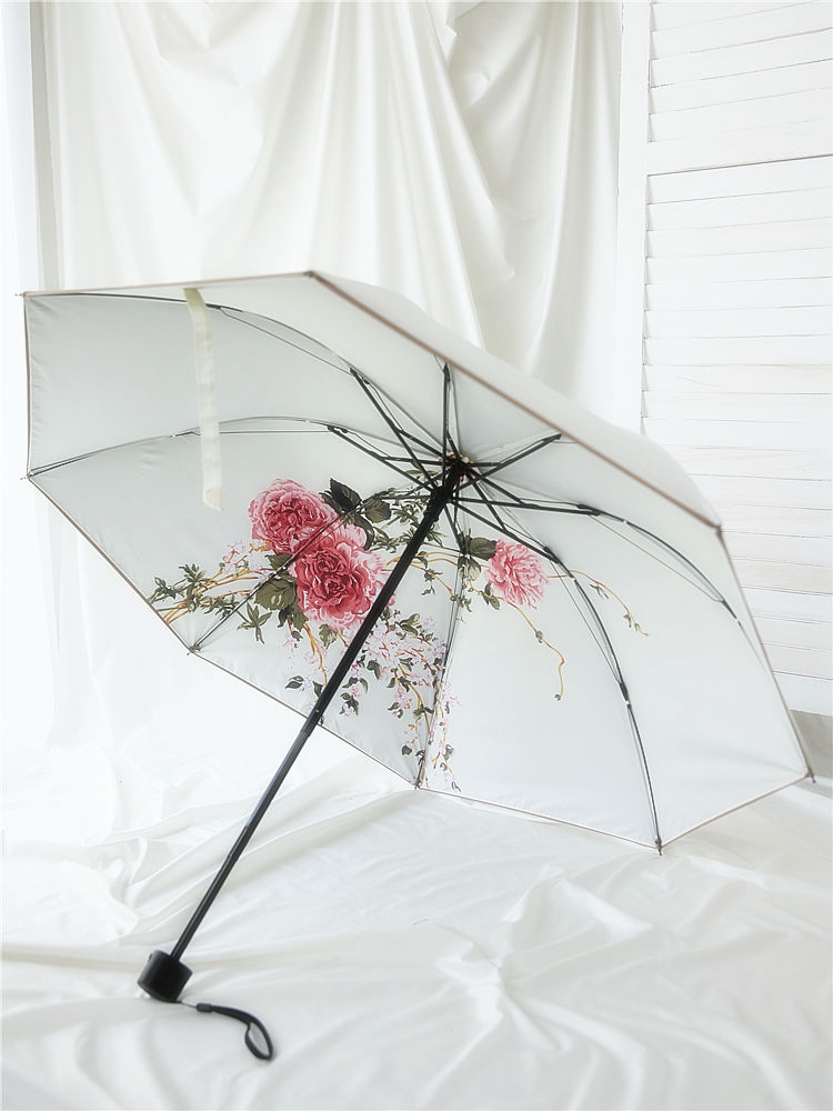 Artisan tea mountain flower fragrance sunshade summer digital printing opaque double double umbrella amphibious thirty percent of women