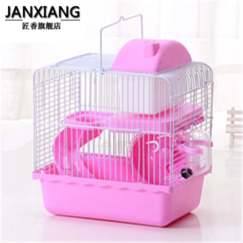 Клетка Хомять Полный набор припасов Золотого шелкового медведя Супер роскошная клетка Пакет 47 Basic Cage Новые перчатки