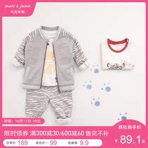 (Clearance) Mark Jenny autumn boys Children Fashion baseball shirt baby sweater set childrens clothing 17555
