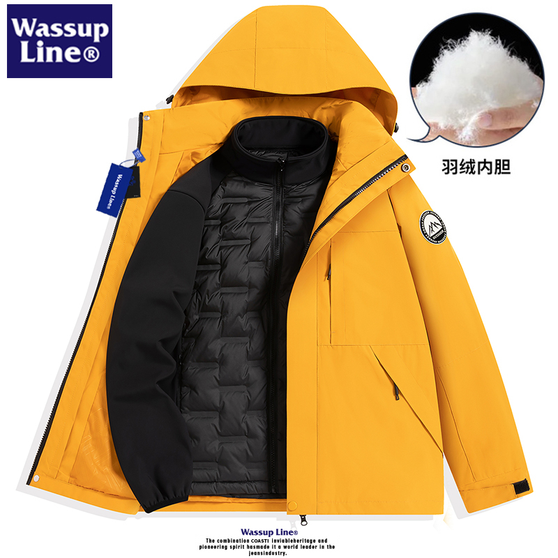 Wassup Line Jacket down Jacket Men's 2025 New Winter Outdoor Windproof and Waterproof Couple Jacket Wassup Line Jacket down Jacket Men's 2025 New Winter Outdoor Windproof and Waterproof Couple Jacket