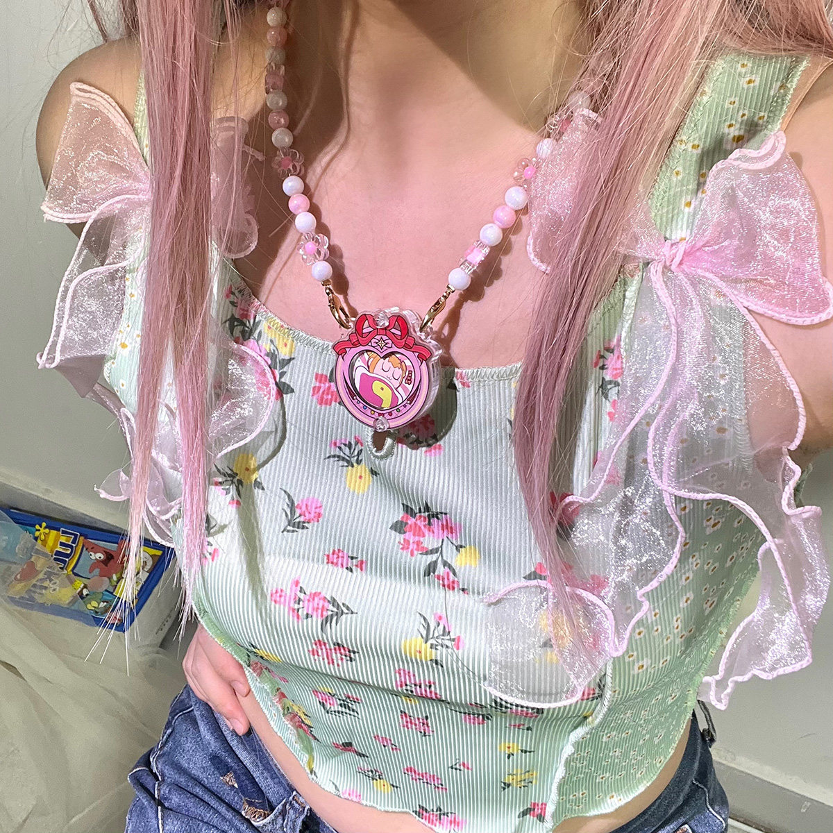 Долина красоты 【仅展示chocolu巧可露】magic up！魔法少女mini吧唧谷美项链