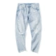GleMall Tide thương hiệu quần jean nam mùa xuân và mùa hè Quần nam mới thiết kế lỗ mùa hè quần jeans chín điểm - Quần jean quần sooc
