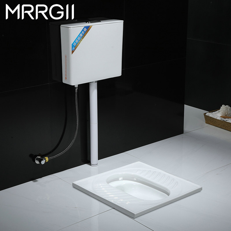 Home Titanium Porcelain Flush Tank Ultra-Dazzling Deodorant Squat Toilet Large Size Whole Set Squat Square Large Urinal