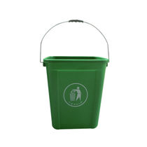 Outdoor trash can household 15L kitchen trash can portable uncovered plastic trash can outdoor community Green