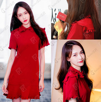 MAJE returned to Tang Yan star with the same doll in the 2020 summer dress of lotus fish tail