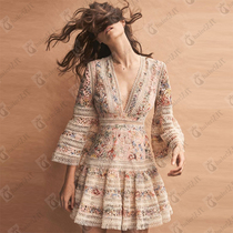 ZIMMERMANN 2020 SS star Same Crush Lace Dress Hollow V Collection Dress