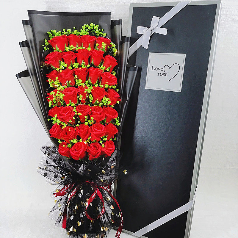 National Day Cartoon Anime Soap Flower Gypsophila Chocolate Bouquet Gift Box Creative Birthday Valentine's Day Gift
