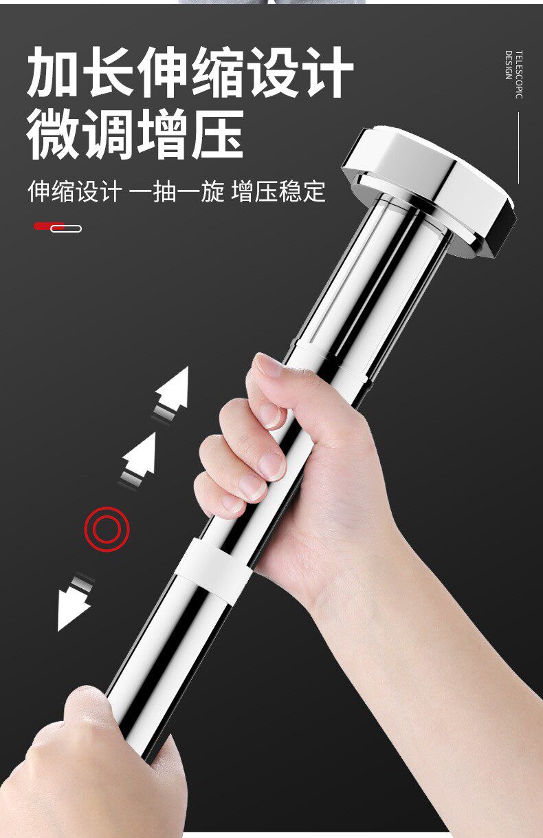 Карниз для штор 加厚伸缩杆不锈钢免打孔杆窗帘杆飘窗小窗浴室卫生间多功能挂杆