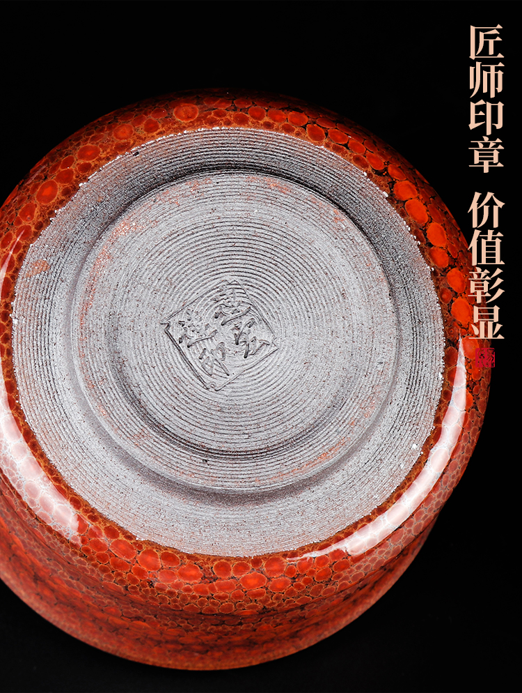 Artisan fairy jianyang built one variable checking ceramic cups household partridge spot iron tire kung fu tea masters cup