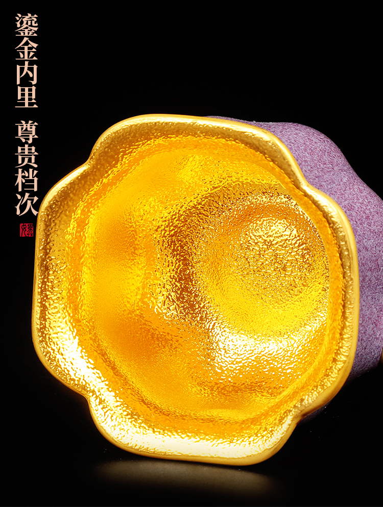 The master artisan fairy Peng Guihui gold cup sample tea cup masterpieces ceramic kung fu tea master cup single CPU