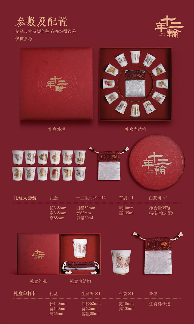 Artisan fairy zodiac kung fu tea set dehua white porcelain cup sample tea cup hand - made master cup gift boxes