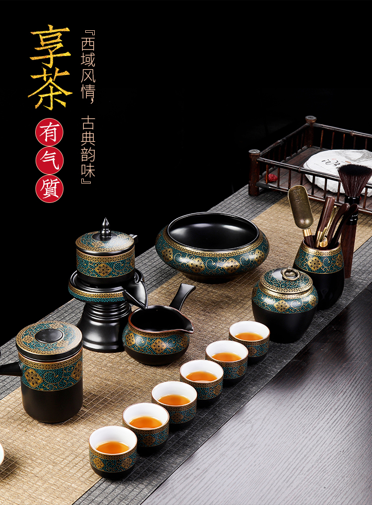 Artisan fairy lazy people make tea tea set suit pure manual household kung fu tea set automatic restoring ancient ways hot ceramic package