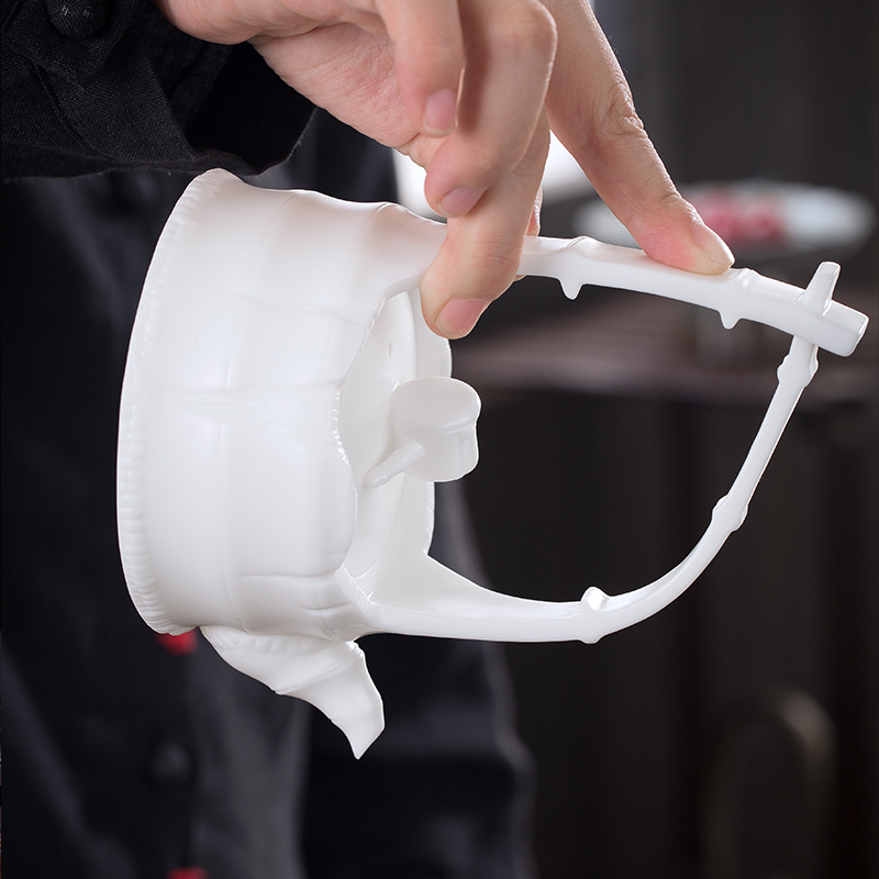 The Master artisan fairy guo - qin Chen liang pot of checking ceramic household creative dehua white porcelain teapot single pot of restoring ancient ways
