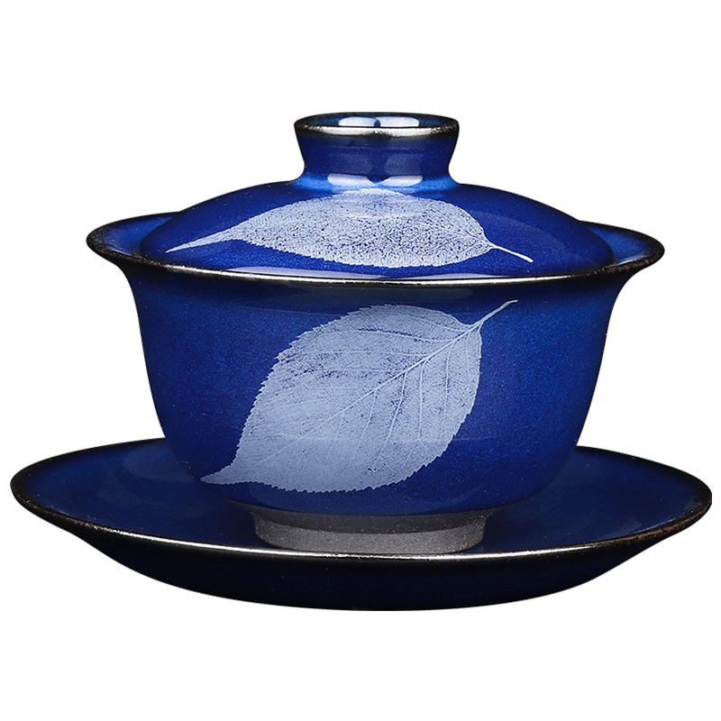 The Master artisan fairy Zeng Guangxu konoha lamp that only three tureen checking ceramic household large - sized kung fu tea tea bowl