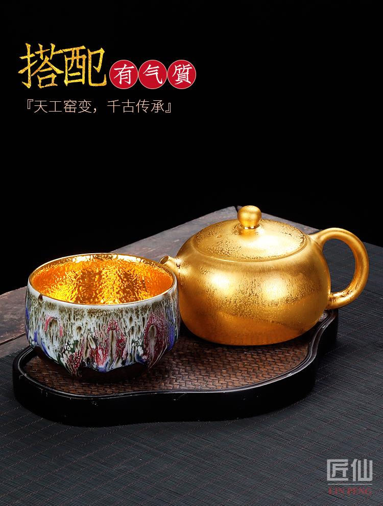 The Master artisan fairy Zeng Guangxu gold wood to build one single pot of ceramic teapot household pure manual teapot restoring ancient ways