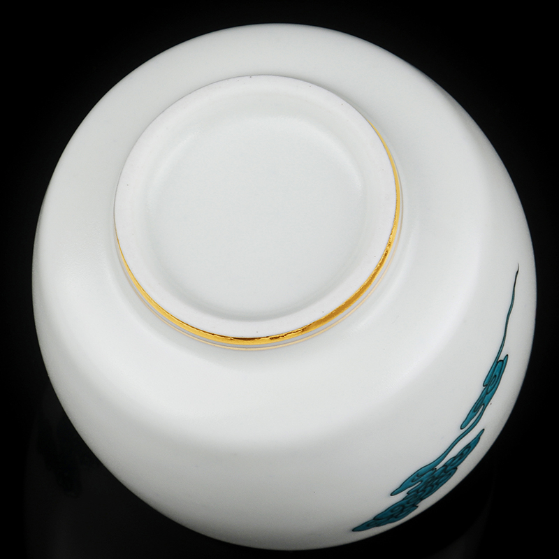 Artisan fairy gold cup couples for a cup of pure checking ceramic cups household kunfu tea cup sample tea cup individuals