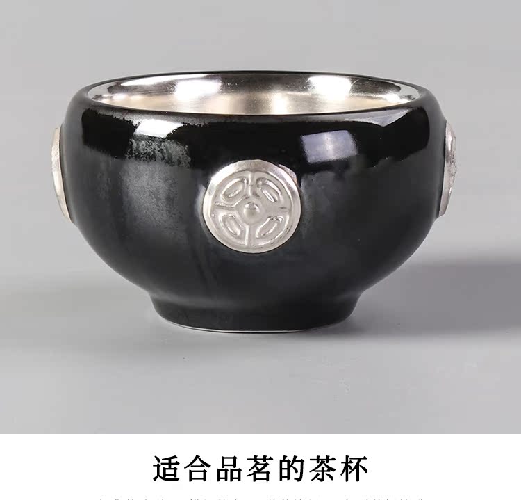 Artisan fairy coppering. As silver sample tea cup home Japanese kung fu masters cup small single glass ceramic coppering. As silver cups