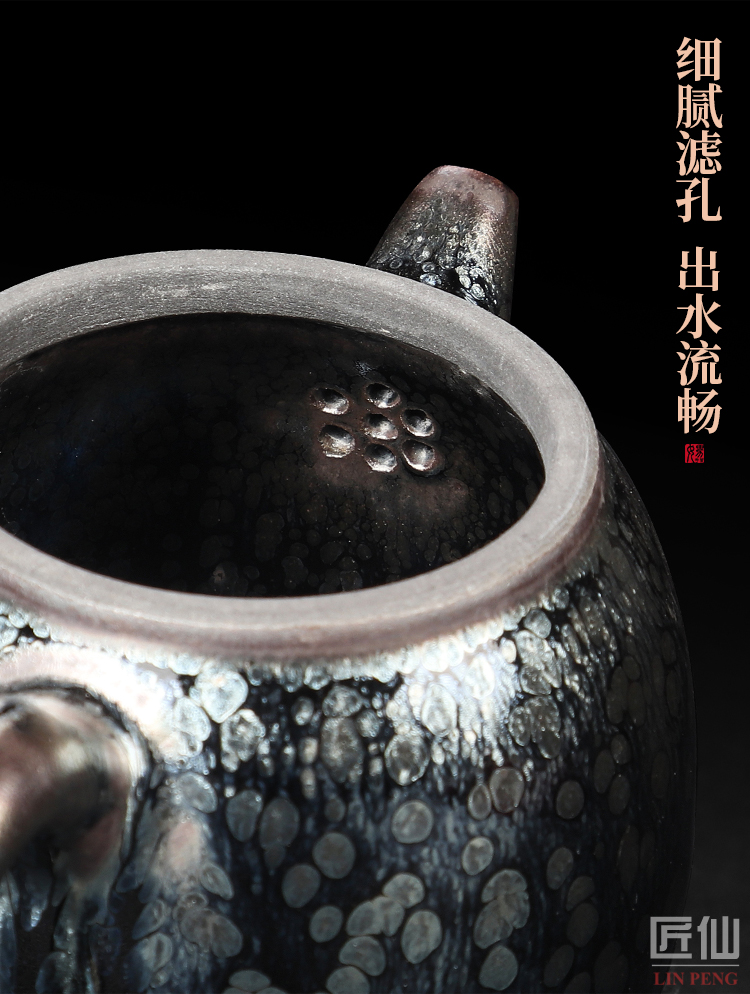 Artisan fairy jianyang built one single pot of ceramic teapot household pure manual tire iron droplets kung fu tea teapot