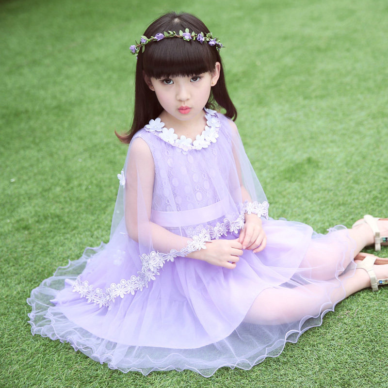 Children's summer clothes for girls Ocean Clothing Holiday Beach Summer Little Girl Baby Shawl Cape Princess Dresses Big Boy