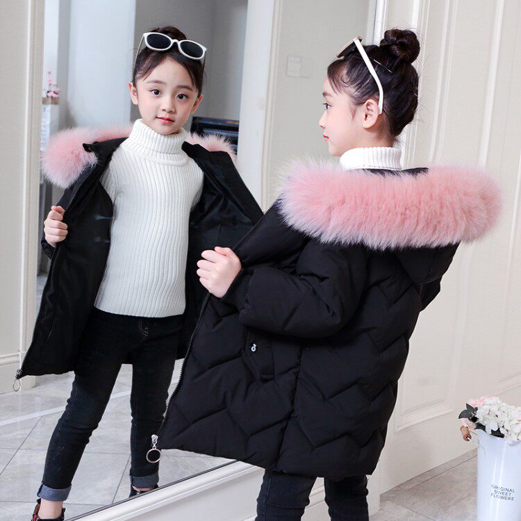 Girl Foreign Pie Winter Dress Cotton Coat 2019 New Children Thickened down cotton clothes little girl with long version coat Grand Scouts