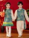 Children's Traditional Chinese Clothing, Autumn and Winter Fleece-Lined Chinese-Style Girls' Qipao Dress, New Chinese-Style Sibling Outfits, Tang Suit Performance Costumes