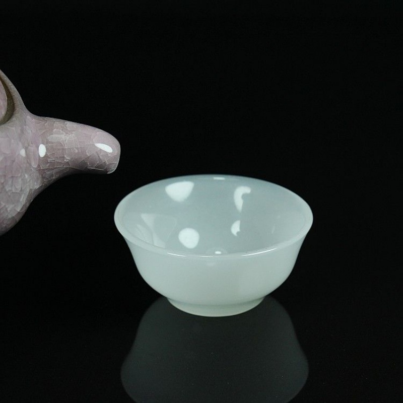 Coagulate fat white jade cup kung fu bowl thicken masters cup craft ceramics tea cup bowl