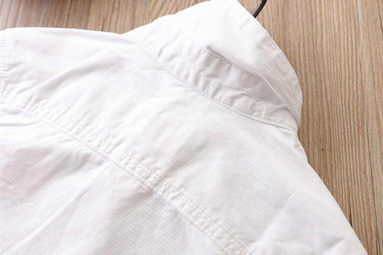 Áo sơ mi trắng trẻ em cotton trẻ em kiểu dáng quý ông phong cách hoang dã tay áo đôi 2018 áo sơ mi bé trai mới thời trang trẻ em