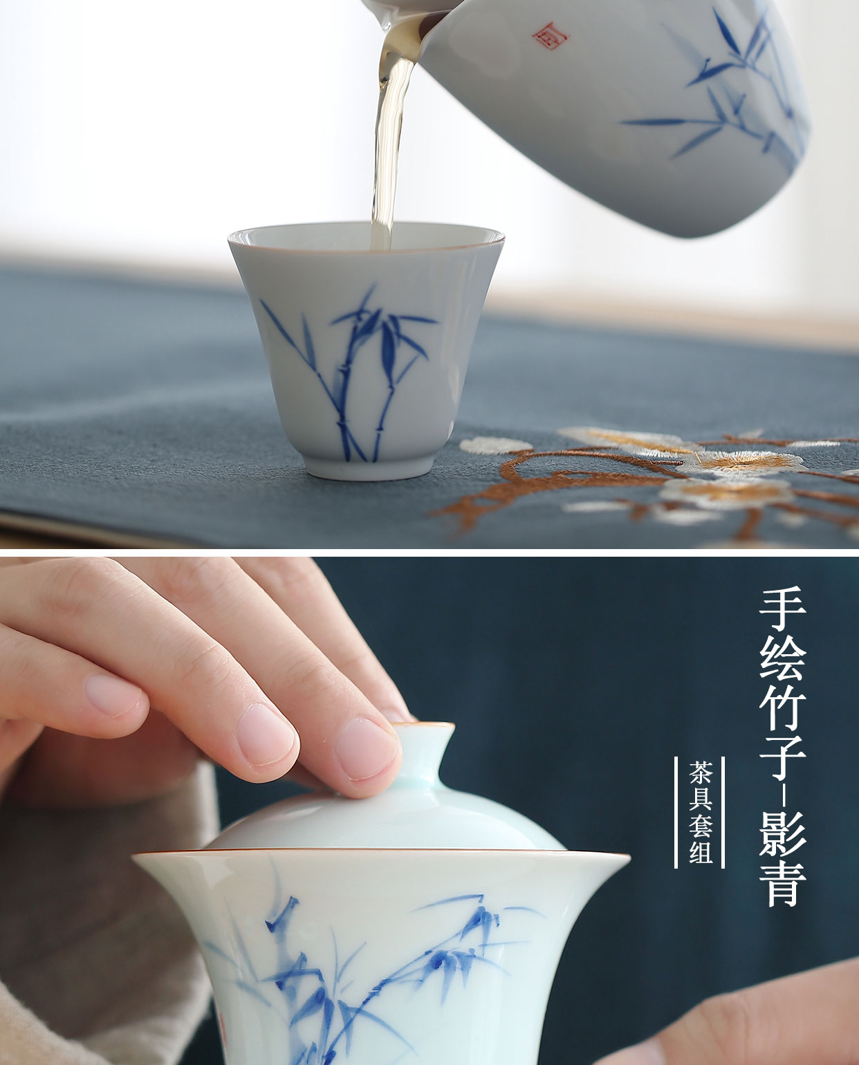 Babson d dehua hand - made white porcelain tureen kung fu tea set suit household ceramic cups in the box of a complete set of the teapot
