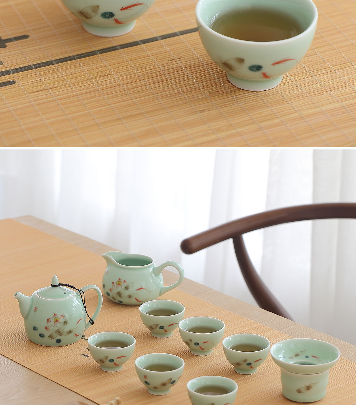 Kung fu tea set dehua white porcelain ceramic hand - made lotus contracted creative household teapot teacup of a complete set of gift box