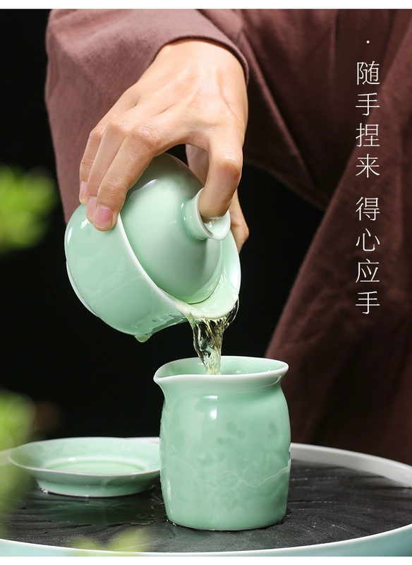 Nhật Bản Men Ngọc Trà Bộ Hộ Gia Đình Tay Cầm Phụ Bộ Nhỏ Gốm Khay Trà Ấm Trà Bao Bát Trà Bộ Hoàn Chỉnh hộp Quà Tặng bộ ấm trà in logo bộ tách trà gốm sứ