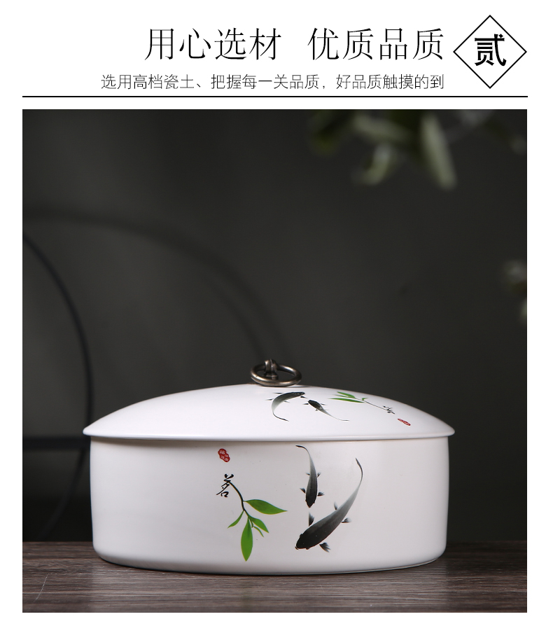 Pu 'er tea boxes huai ceramic seal tank tea caddy fixings cake store seven large household