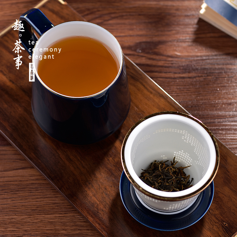 Ms office tea male separation ceramic tea cup tea and meeting the large capacity filter with cover cup home