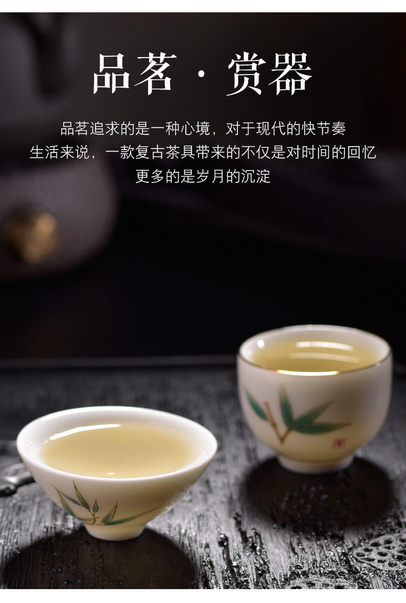 Dehua suet jade white porcelain masters cup single glass ceramic sample tea cup jade porcelain teacup kung fu tea set personal cup home