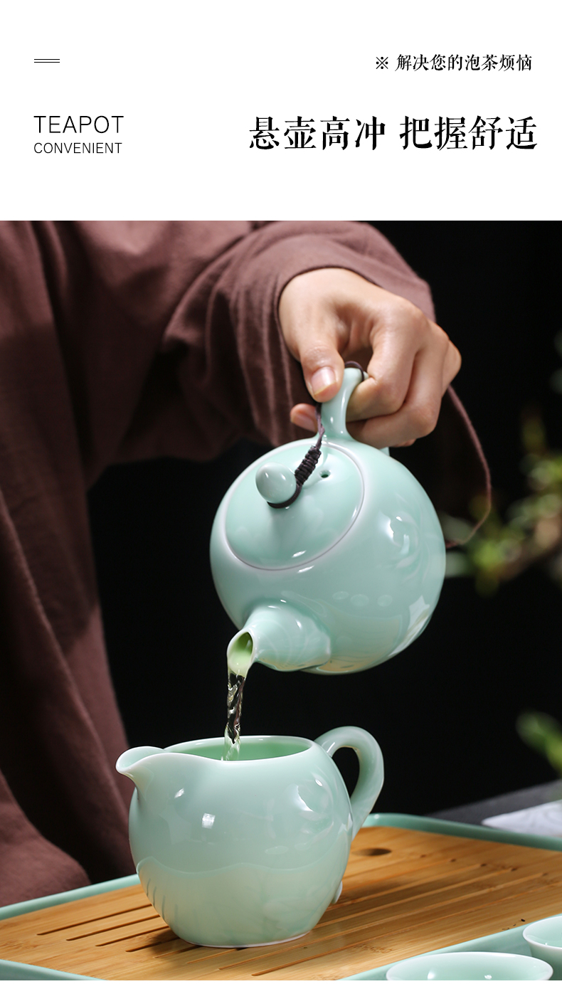 Babson d celadon high - capacity ceramic teapot kung fu tea set shadow qdu teapot household filter single pot