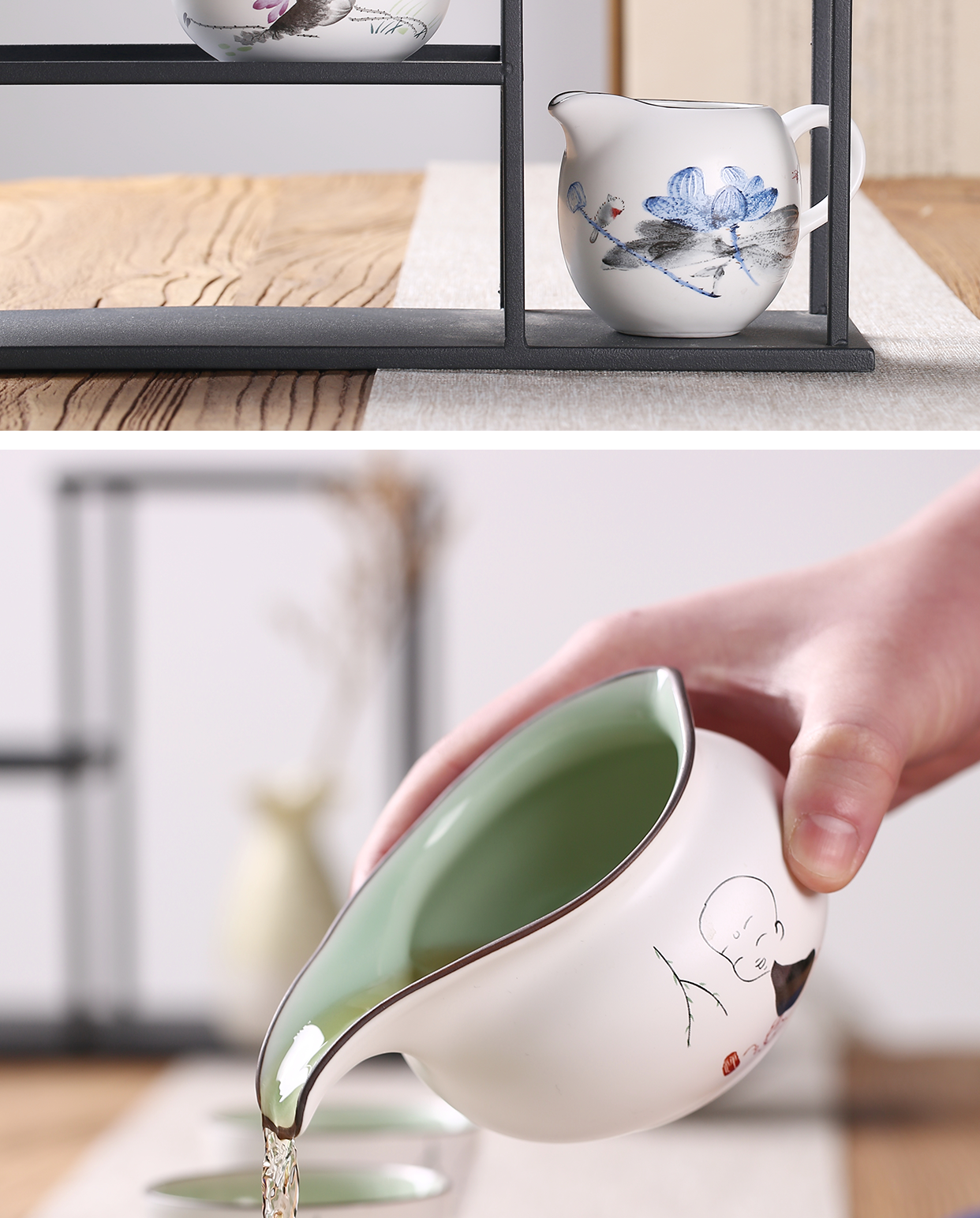 Babson d inferior smooth hand - made monk white porcelain narrow ceramic fair keller large points of tea and a cup of tea accessories