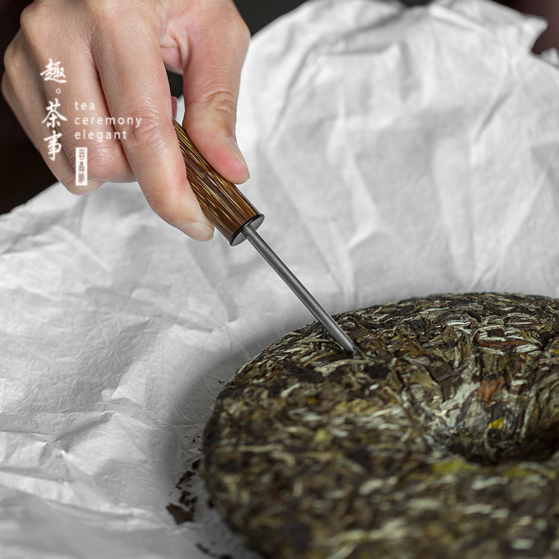 Babson d puer tea dao checking bamboo tea with stainless steel knife pried ChaZhen cone kung fu tea tea tea tea spare parts
