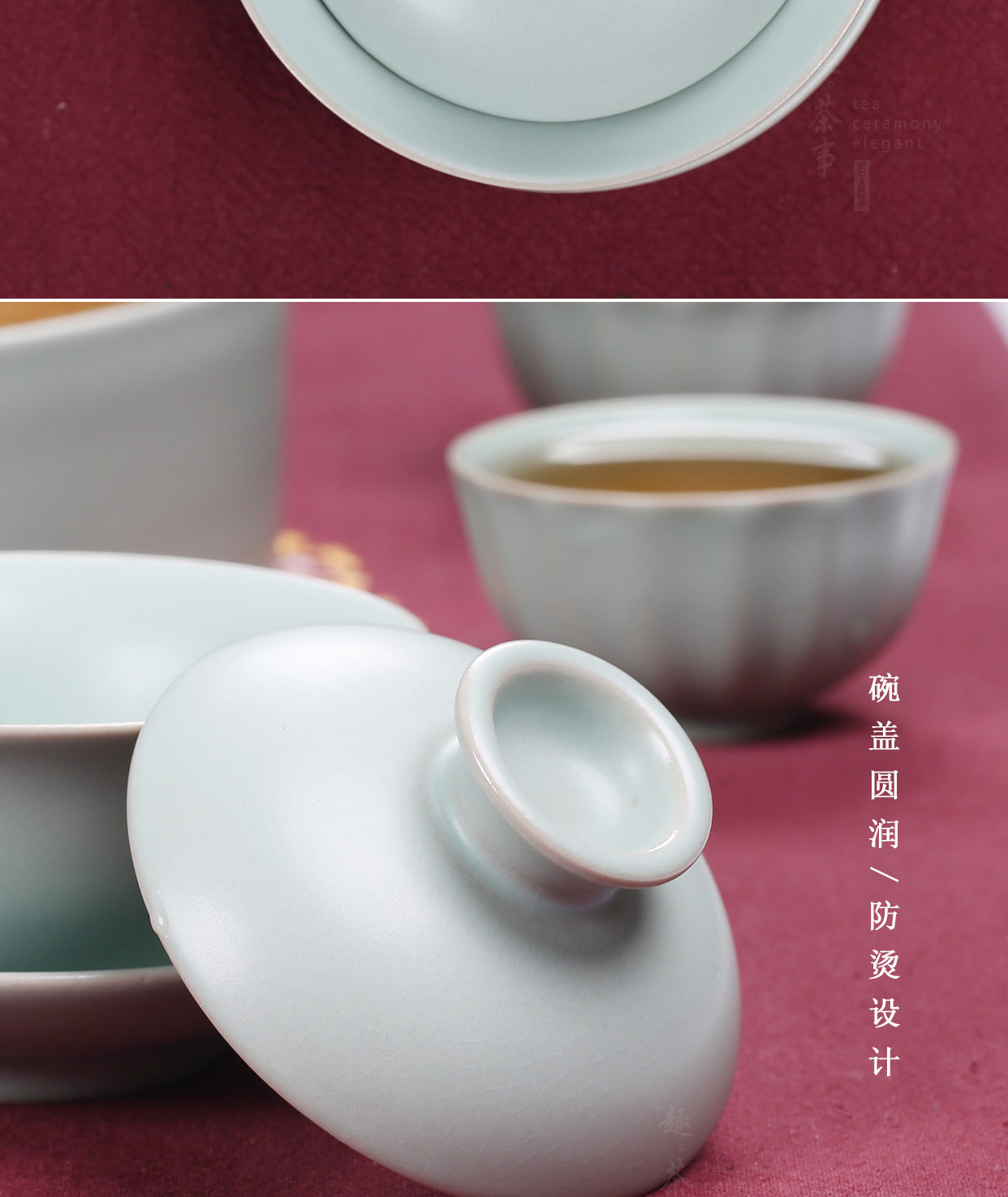 Only three tureen your up cracked cups of household ceramic tea set can raise your porcelain large kung fu tea hot single proof