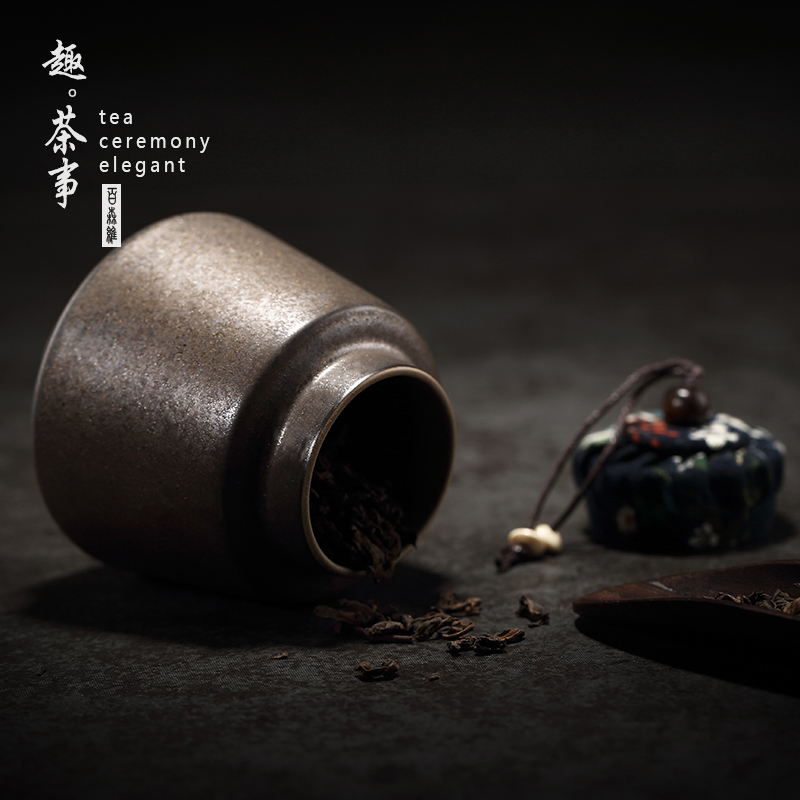 Restoring ancient ways, a d Japanese zen tea accessories oxidation of glaze small tea caddy fixings storehouse ceramic seal storage POTS