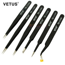 VETUS stainless steel household manual tweezers mobile phone diy tool pinch clip tip elbow special repair small