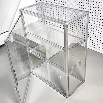 Desktop storage box sorting and display pain cabinet multi-layer plastic dustproof millet figure bars blind box entertainment large capacity